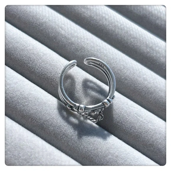 ✨NEW LAUNCH✨925 stamped silver Super Cool style adjustable ring for women girl - Picture 6 of 8